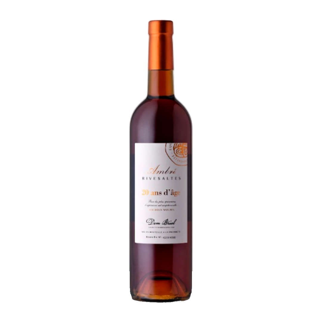 Rivesaltes Ambré 20 ans d'âge - Dom Brial fles op witte achtergrond zonder schaduw