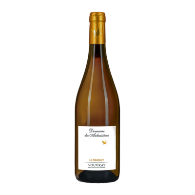 Vouvray Le Marigny 2023 - Fouquet fles op witte achtergrond zonder schaduw