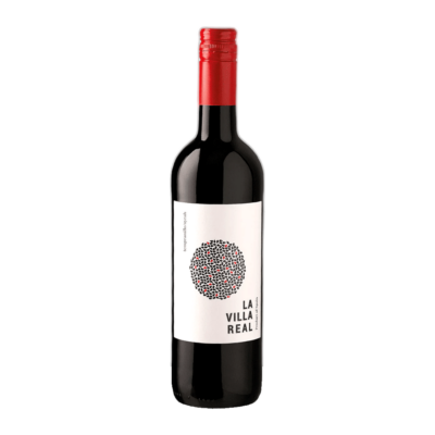 Tempranillo Syrah 2024 – La Villa Real fles op witte achtergrond zonder schaduw