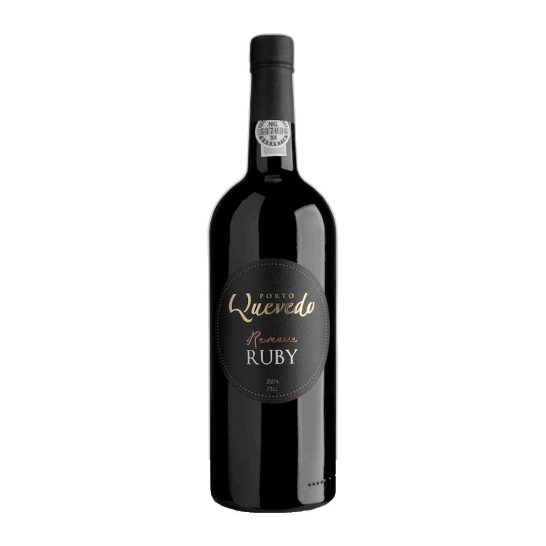 Ruby Port - Quevedo fles op witte achtergrond zonder schaduw