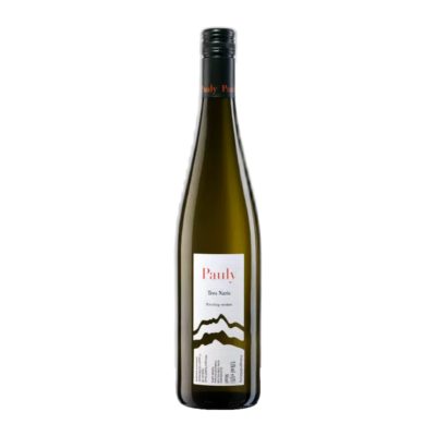 Tres Naris Riesling trocken - Pauly fles op witte achtergrond zonder schaduw