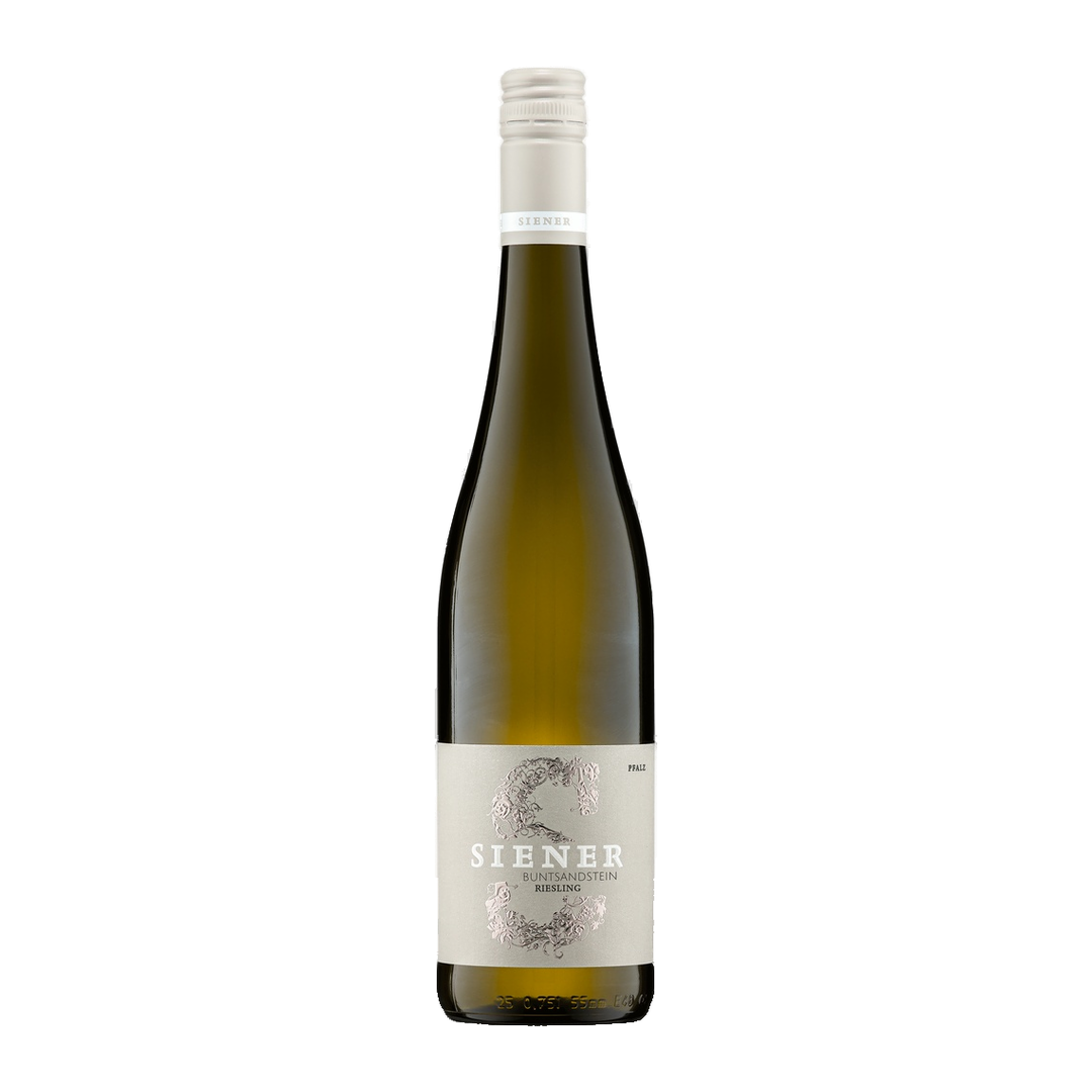 Riesling Buntsandstein Trocken 2024 - Siener fles op witte achtergrond zonder schaduw