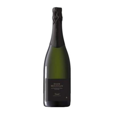 Vonkel Chenin Blanc - SnowMountain fles op witte achtergrond zonder schaduw
